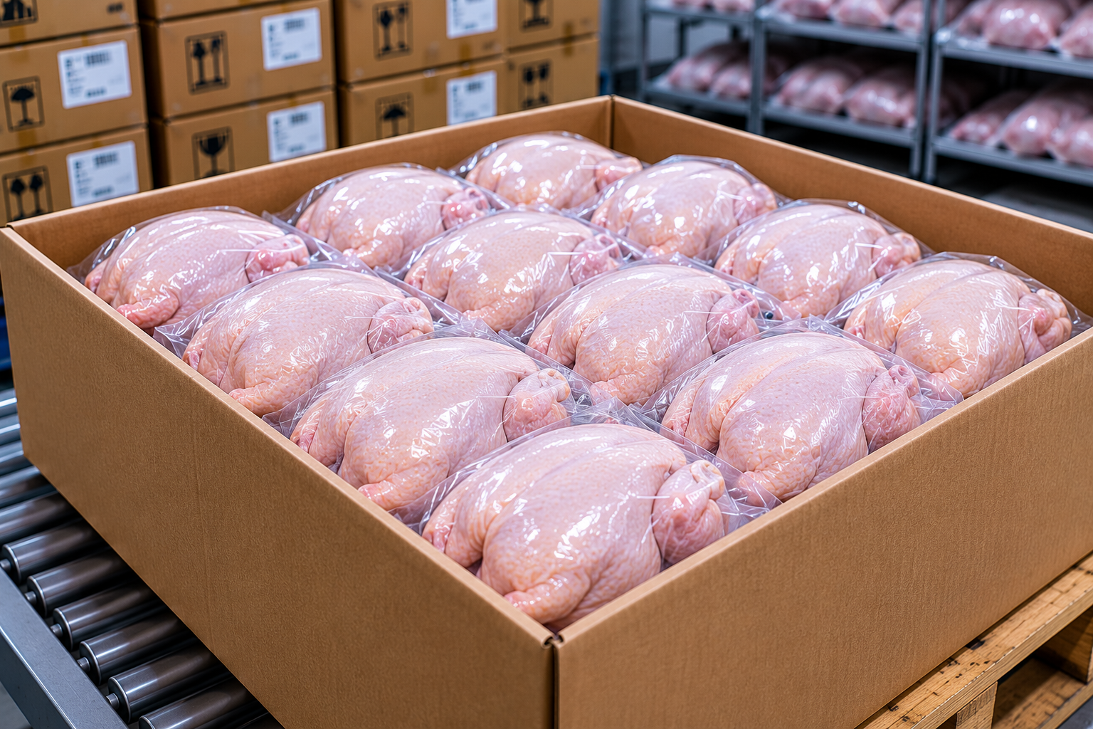 Frozen chicken carton